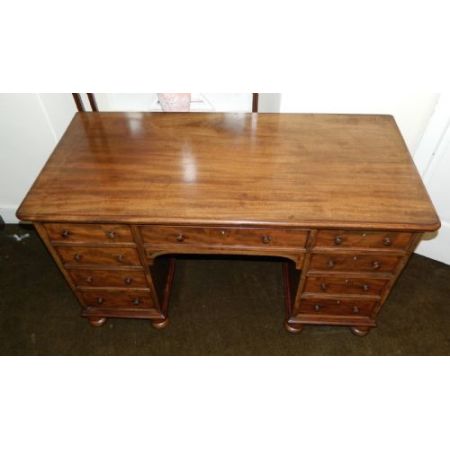 Antiker Mahagoni Pedestal Schreibtisch Pedestal Desk ca 1860