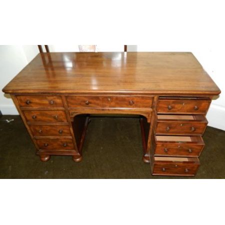 Antiker Mahagoni Pedestal Schreibtisch Pedestal Desk ca 1860