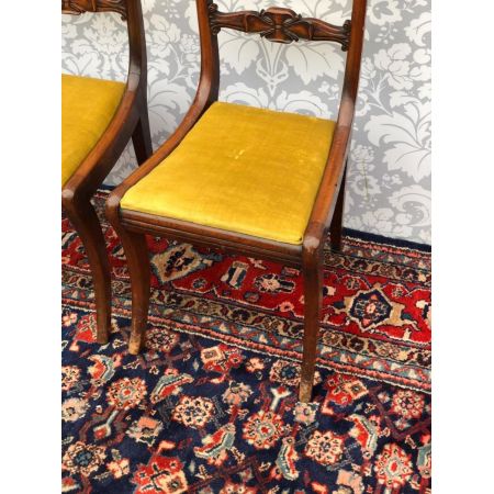 2er Satz originaler antiker Mahagoni Stühle Hall Chairs viktorianisch