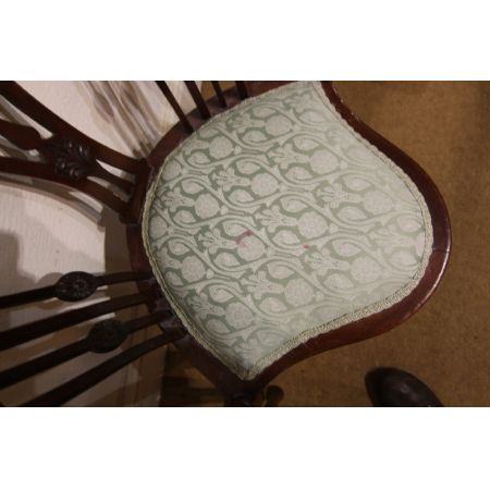 2er Satz antiker edwardianischer Arts and Craft Mahagoni Beistellstühle Occasional Chairs ca 1890