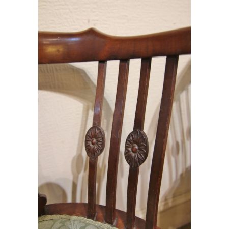 2er Satz antiker edwardianischer Arts and Craft Mahagoni Beistellstühle Occasional Chairs ca 1890