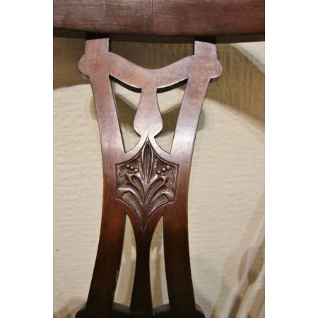 2er Satz antiker edwardianischer Arts and Craft Mahagoni Beistellstühle Occasional Chairs ca 1890