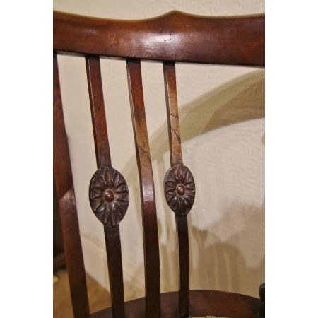 2er Satz antiker edwardianischer Arts and Craft Mahagoni Beistellstühle Occasional Chairs ca 1890