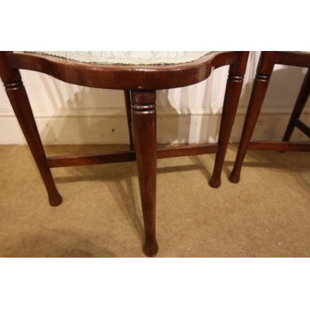 2er Satz antiker edwardianischer Arts and Craft Mahagoni Beistellstühle Occasional Chairs ca 1890