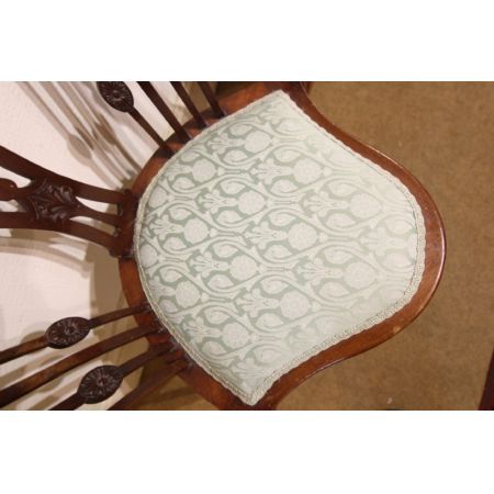 2er Satz antiker edwardianischer Arts and Craft Mahagoni Beistellstühle Occasional Chairs ca 1890