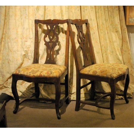 2er Satz antiker Mahagoni Stühle im georgianischen Stil ca 1840