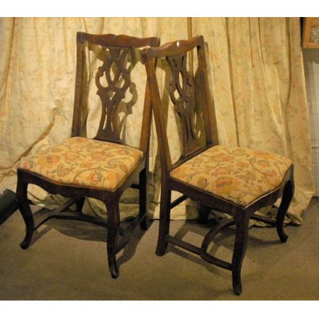 2er Satz antiker Mahagoni Stühle im georgianischen Stil ca 1840