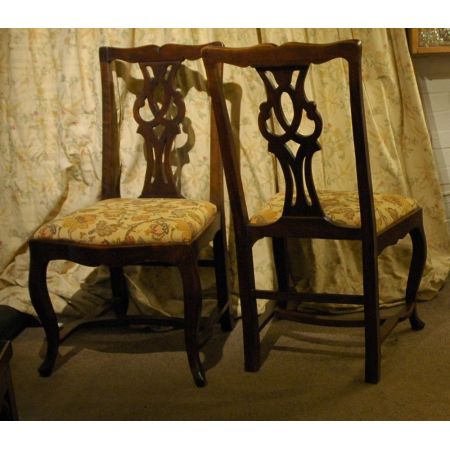 2er Satz antiker Mahagoni Stühle im georgianischen Stil ca 1840