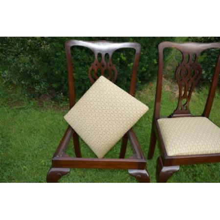 2er Satz antiker Chippendale Beistellstühle Side Chairs aus Mahagoni ca 1900