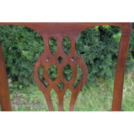 2er Satz antiker Chippendale Beistellstühle Side Chairs aus Mahagoni ca 1900