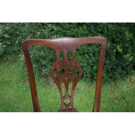 2er Satz antiker Chippendale Beistellstühle Side Chairs aus Mahagoni ca 1900