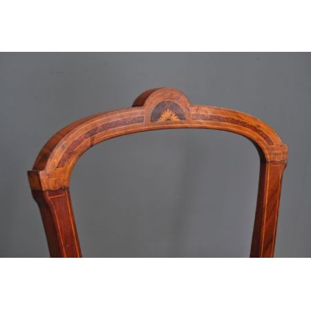 Paar antiker edwardianischer Schlafzimmerstühle Bedroom Chairs aus Nussbaum ca 1900