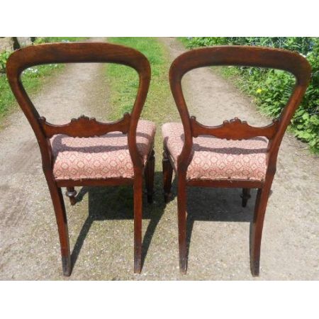 Paar antiker viktorianischer Stühle Dining Chairs aus Mahagoni ca 1850