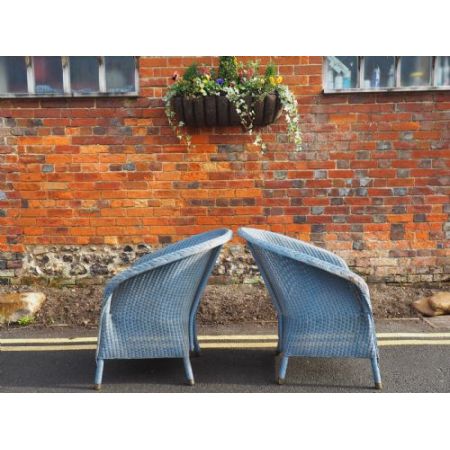 Antikes Paar Lloyd  Sessel Websthuhl