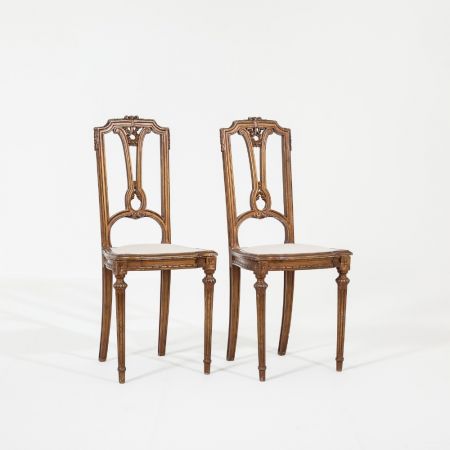 Paar "continental" Beistellstühle aus dem 19. Jahrhundert antik 