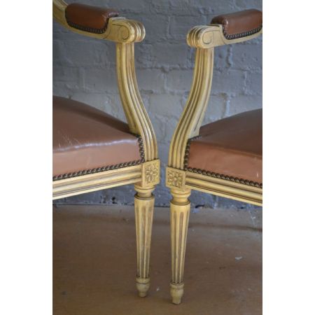 Paar Fauteuils Leder gepolstert