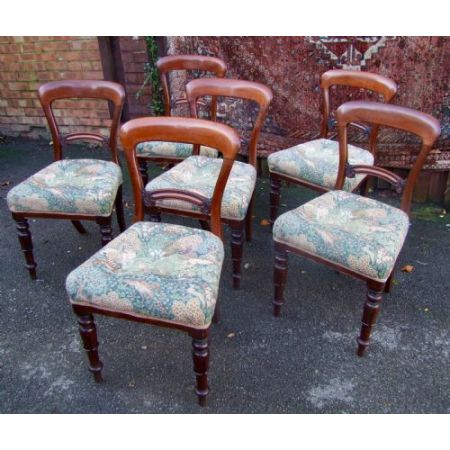 Set aus 6 Ballonstühlen aus dem 19. Jahrhundert aus Mahagoni