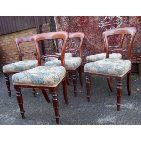 Set aus 6 Ballonstühlen aus dem 19. Jahrhundert aus Mahagoni