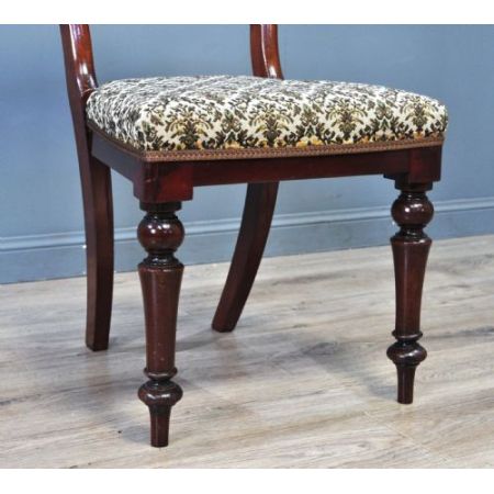 6er-Set aus sechs antiken Mahagoni Küchenstühlen viktorianisch