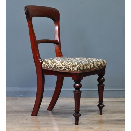 6er-Set aus sechs antiken Mahagoni Küchenstühlen viktorianisch