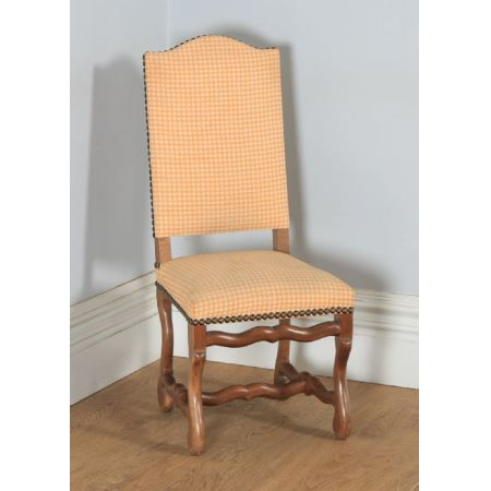 Antikes 10er-Set aus gepolsterten Esszimmerstühlen mit hoher Rückenlehne 