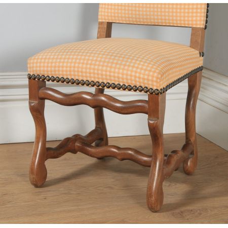 Antikes 10er-Set aus gepolsterten Esszimmerstühlen mit hoher Rückenlehne 