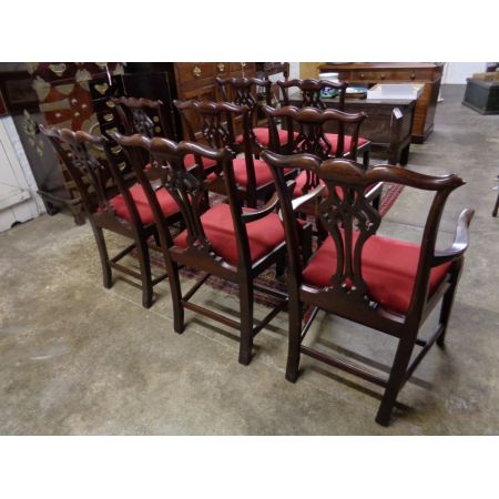 Antikes Set aus acht Stühlen im edwardianischen Mahagoni-Landhausstil