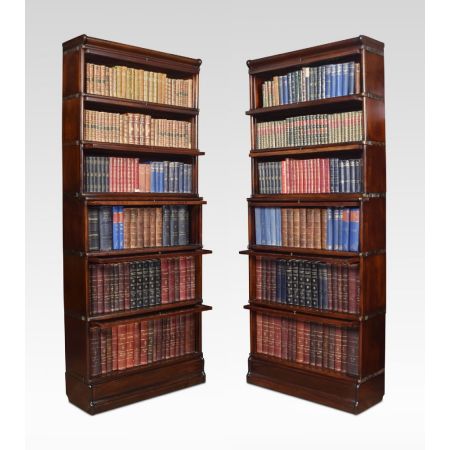 Antiker britischer Globe Wernicke 2 Türmen Bücherschrank Mahagoni viktorianisch ca 1900