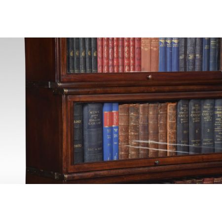 Antiker britischer Globe Wernicke 2 Türmen Bücherschrank Mahagoni viktorianisch ca 1900