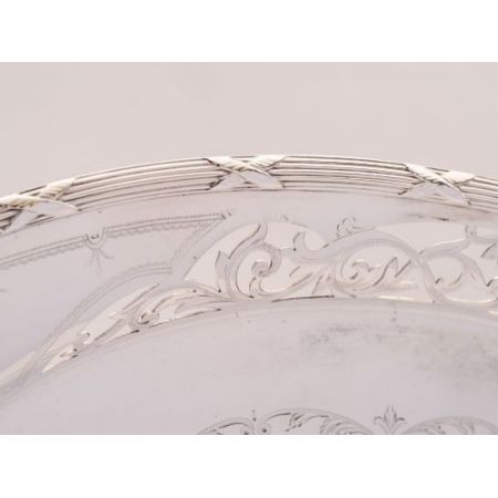 Großes antikes versilbertes Tablett Servierbrett edwardianisch englisch ca 1905