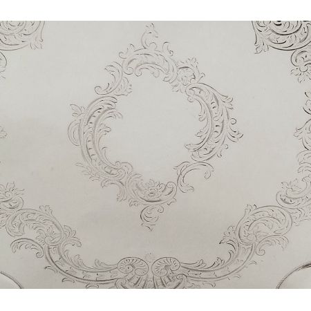 Antikes englisches Sterling Silber Tablett Servierbrett sterling silver tray / salver ca 1910