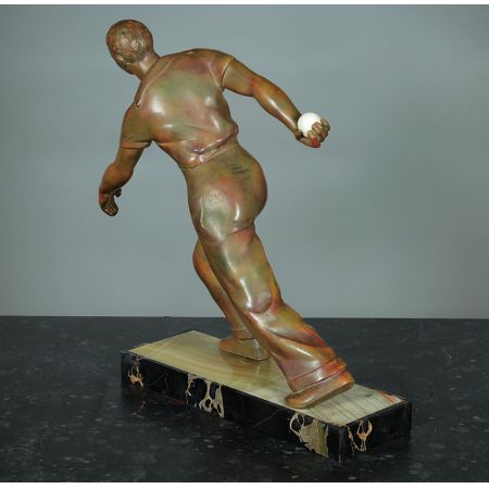 Art Deco Figur eines Boulespielers um 1930