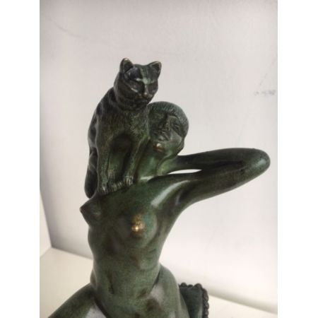 Antike Bronzeskulptur von Raymond Charles Irland 1910 