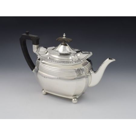  Silber Art Nouveau Teekanne Walker & Hall  Sheffield 1908 edwardian Stil 