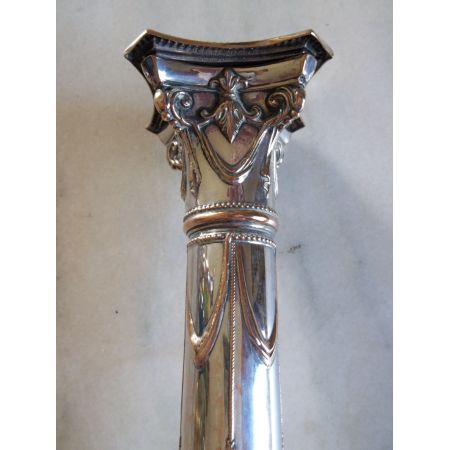 Paar viktorianische versilberte Kerzenleuchter