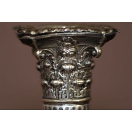 Paar Zwergkerzenleuchter aus Silber viktorianisch 