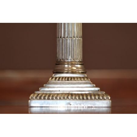 Paar Zwergkerzenleuchter aus Silber viktorianisch 