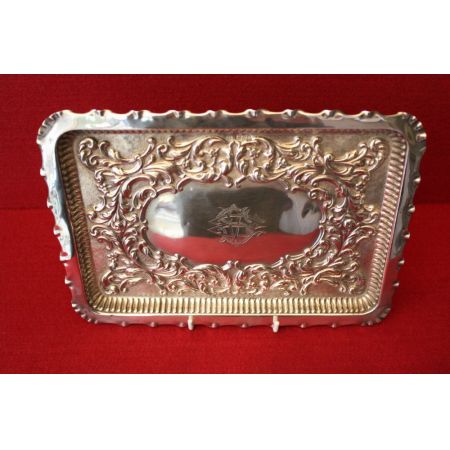 Antikes englisches Sterling Silber Tablett Silver Tray, Jay Richard Attenborough & Co., Chester, edwardianisch von 1902