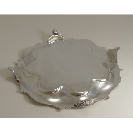 Antikes englisches versilbertes Tablett / Silver Plated Tray viktorianisch ca 1860