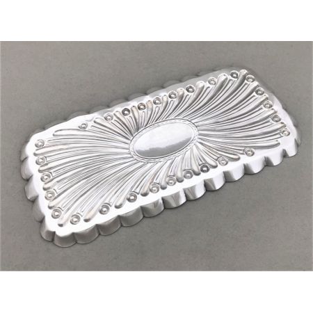 Antikes englisches Silber Stifte Tablett / Silver Pen Tray, Comyns, viktorianisch, 1894