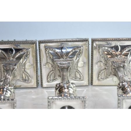 Antikes englisches seltenes 4er Set Kerzenleuchter / Candlesticks aus Sterling Silber, Hawksworth & Eyre, ca 1900