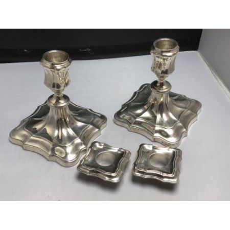 Antikes englisches Paar stabiler Silber Kerzenleuchter / Silver Candlesticks, 1911