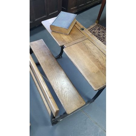 Antike Doppelsitz Schulbank ca 1930