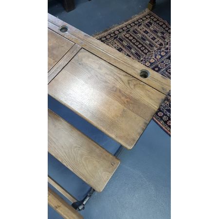 Antike Doppelsitz Schulbank ca 1930