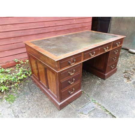 Antiker Pedestal Desk / Schreibtisch aus Mahagoni, ca 1910