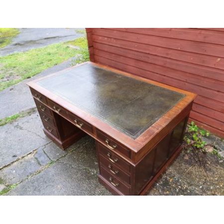 Antiker Pedestal Desk / Schreibtisch aus Mahagoni, ca 1910