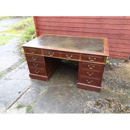 Antiker Pedestal Desk / Schreibtisch aus Mahagoni, ca 1910