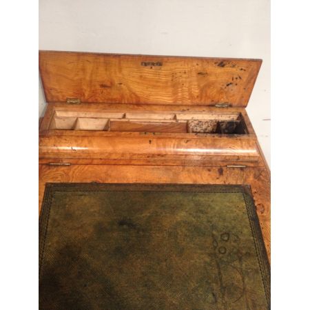 Antiker viktorianischer Davenport Sekretär aus Burr Elm / Ulmen Wurzelholz, englisch, ca 1850