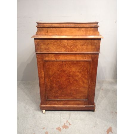 Antiker viktorianischer Davenport Sekretär aus Burr Elm / Ulmen Wurzelholz, englisch, ca 1850