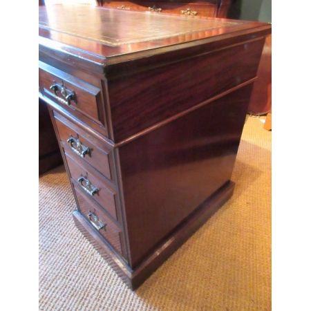 Antiker viktorianischer Pedestal Desk / Schreibtisch aus Mahagoni, englisch, ca 1880